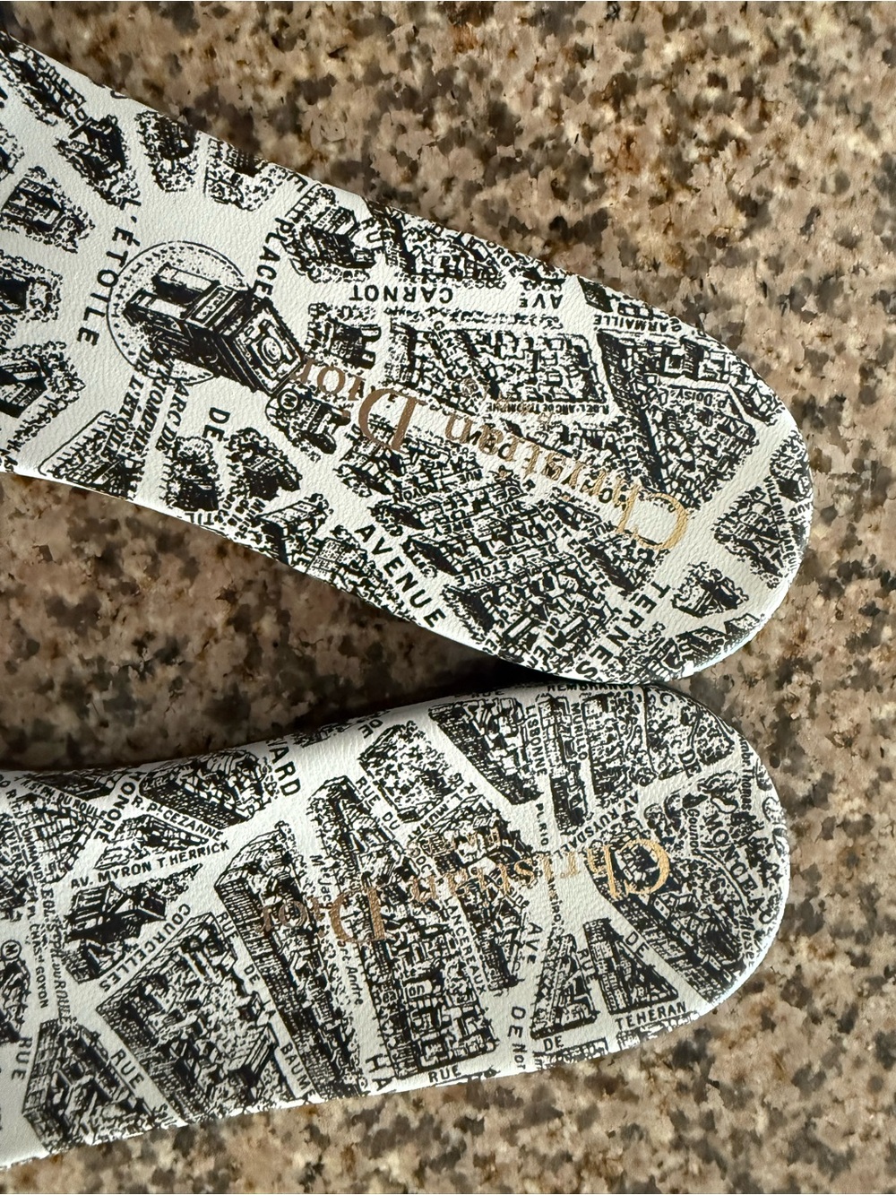 Christian Dior Black & White Slide Sandals - Picture 4 of 8